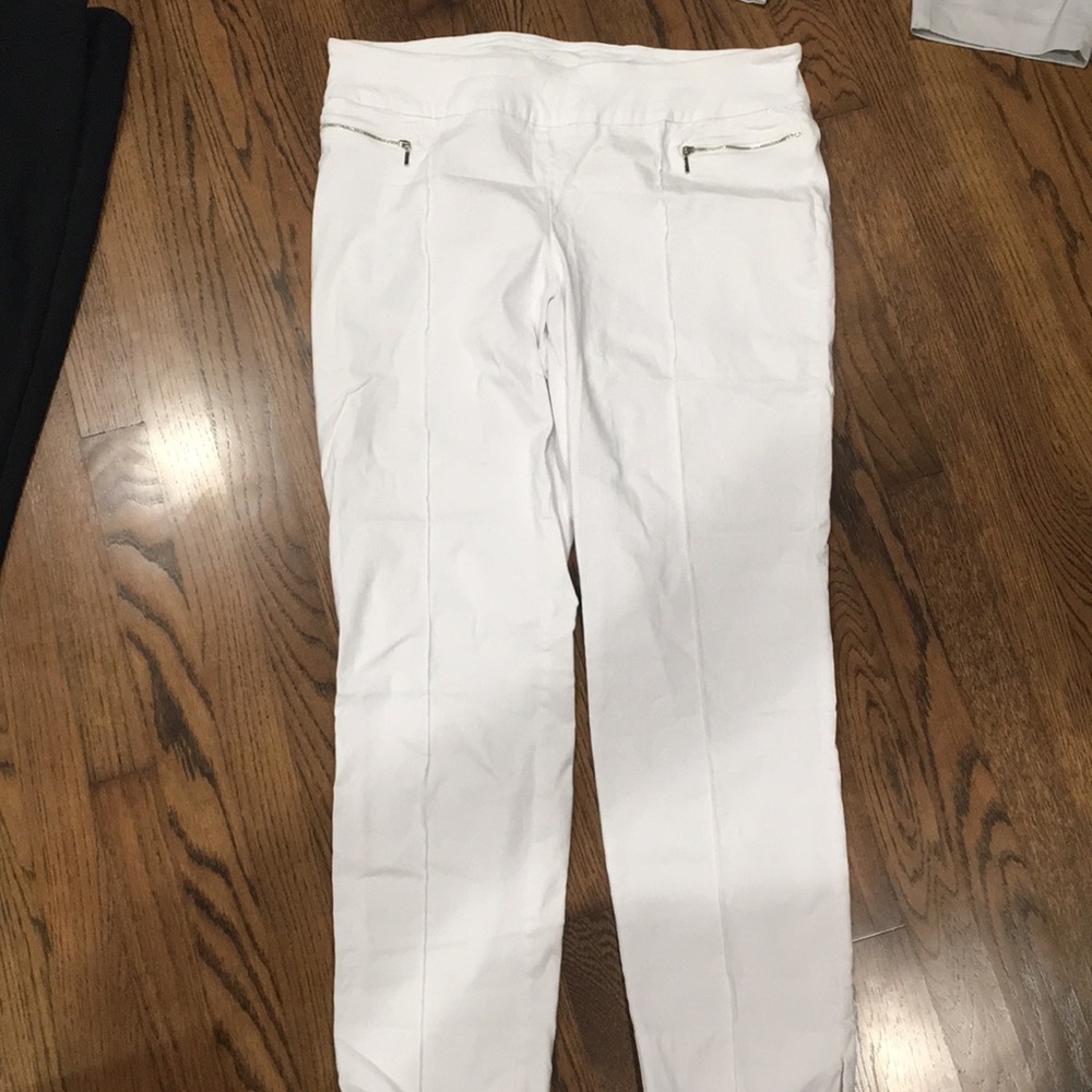White stretch pants